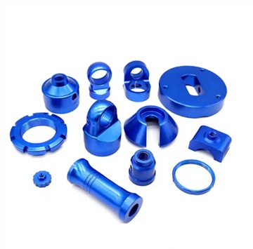 Blue Anodized Aluminum Connector Turning Parts